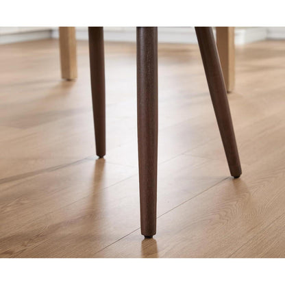 Esszimmerstühle 4er Set, Beige Polsterstuhl mit Holzbeinen