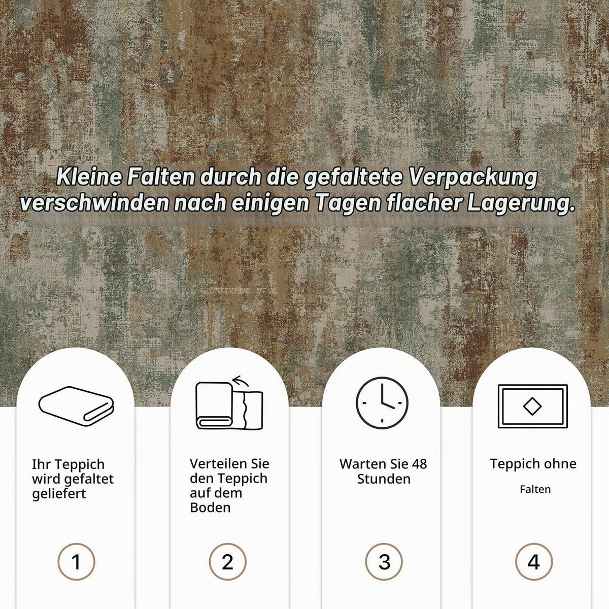 Moderner Wohnzimmerteppich Orange Farbverlauf 200x290 cm Rutschfest