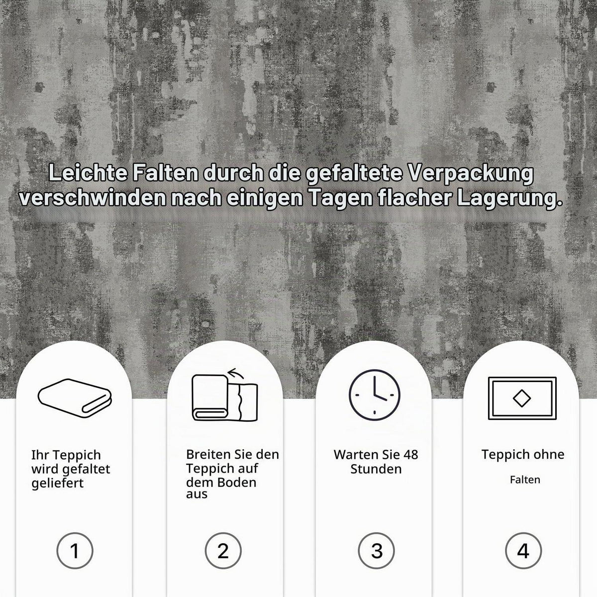 Moderner Wohnzimmerteppich Grau Farbverlauf 200x290 cm Waschbar
