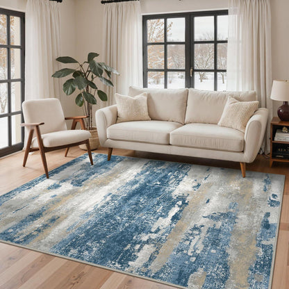 Moderner Waschbarer Teppich Blau 160x230 cm Rechteckig