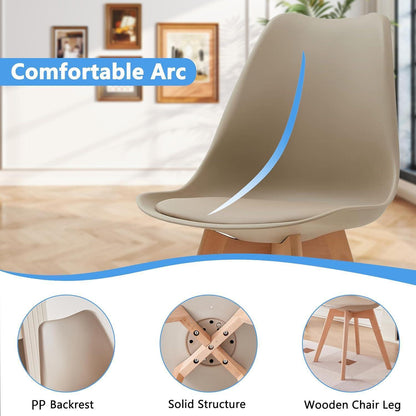 Runder Esstisch 120cm + 6 Stühle – Hellbraun & Khaki