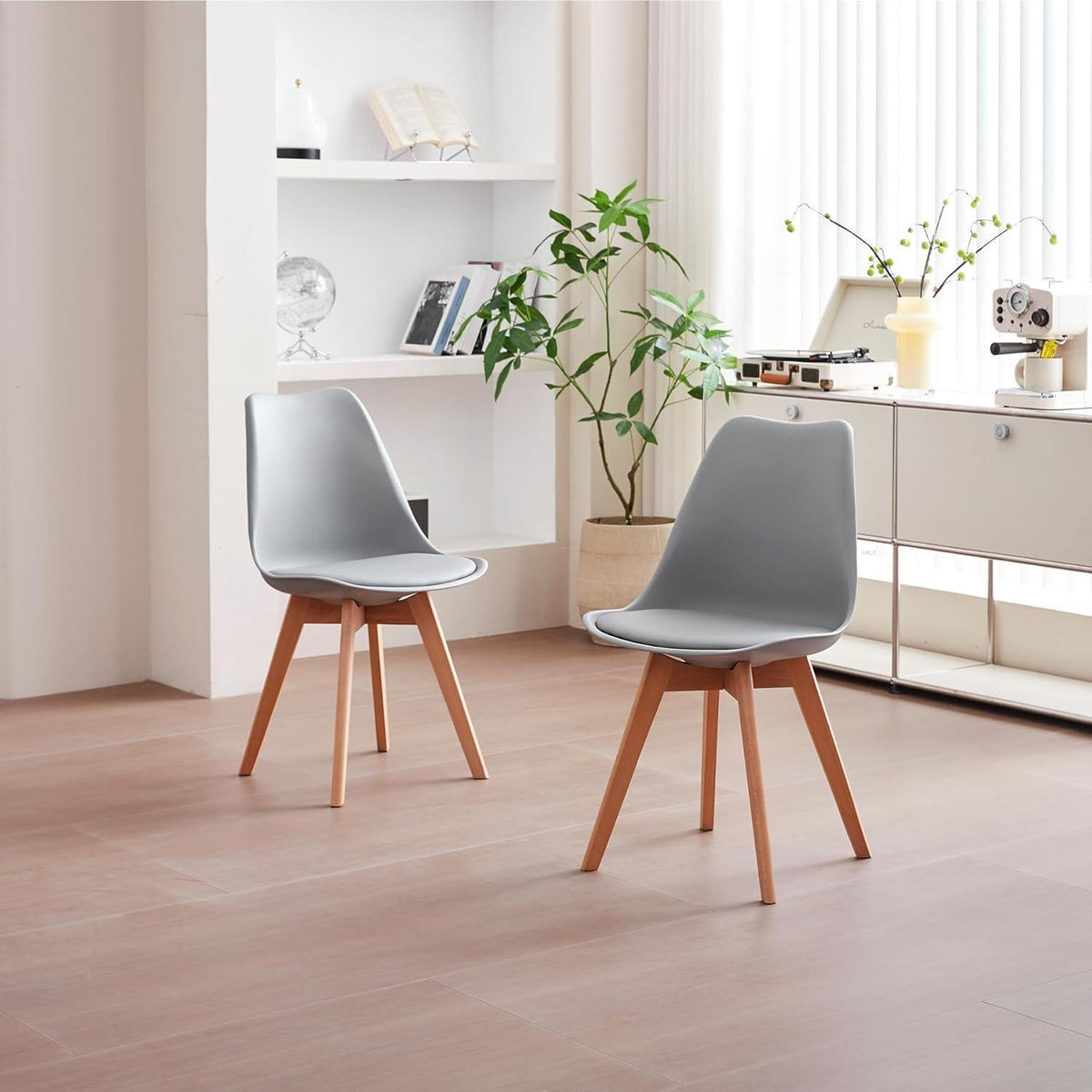 Runder Esstisch 120cm + 6 Stühle Dunkelbraun/Grau
