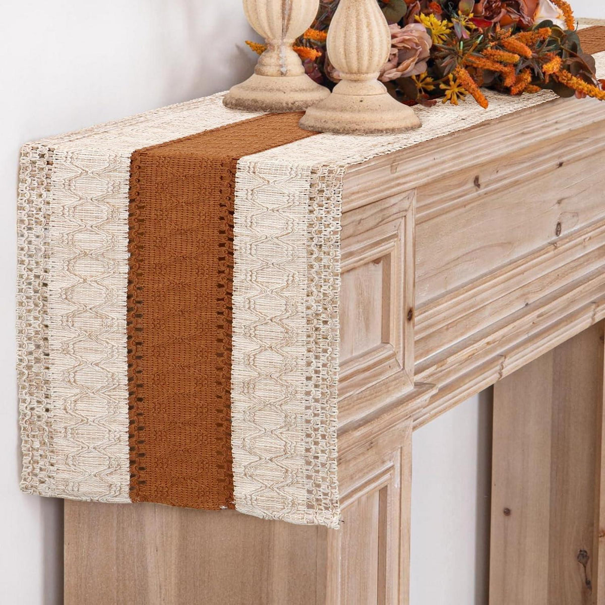 Boho Makramee Tischläufer Braun 30x180 cm – Küchentisch Deko