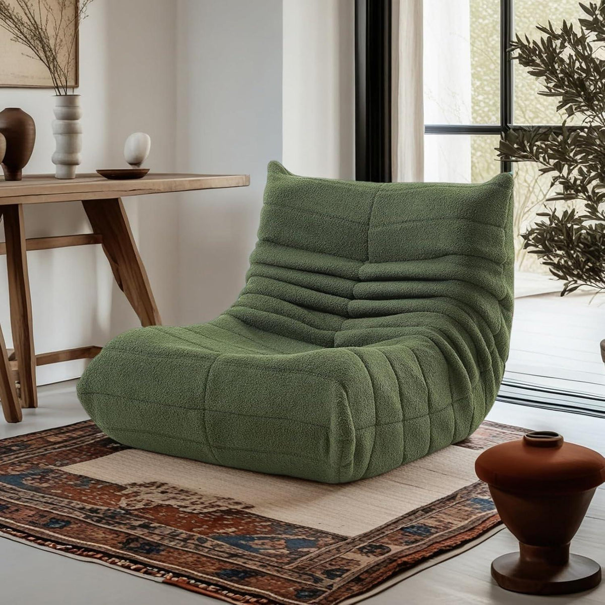 Bequemer Ecksitzsack – Lazy Sofa Grün für Wohnzimmer