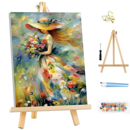 Malen nach Zahlen Erwachsene Blumen mit Rahmen 25x35cm