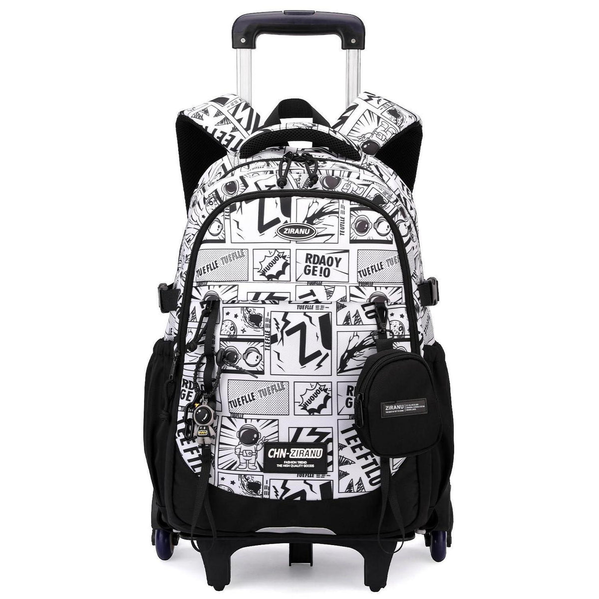 Schulrucksack mit Rollen für Jungen – Abnehmbarer Trolley & 6 Räder