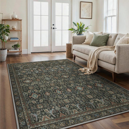 Vintage Teppich Wohnzimmer 160x230 cm – Grau-Braun