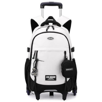 Schulrucksack mit Rollen für Jungen – Abnehmbarer Trolley & 6 Räder