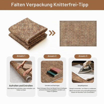 Vintage Teppich Wohnzimmer 160x230 cm Rotbraun