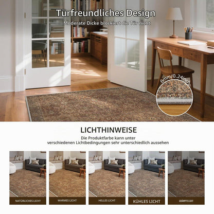 Großer Wohnzimmerteppich 200x290 cm – Rotbraun, Waschbar