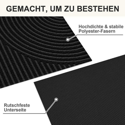 Rutschfeste Fußmatte 80x120cm – Schmutzfangmatte Schwarz