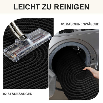 Rutschfeste Fußmatte 80x120cm – Schmutzfangmatte Schwarz