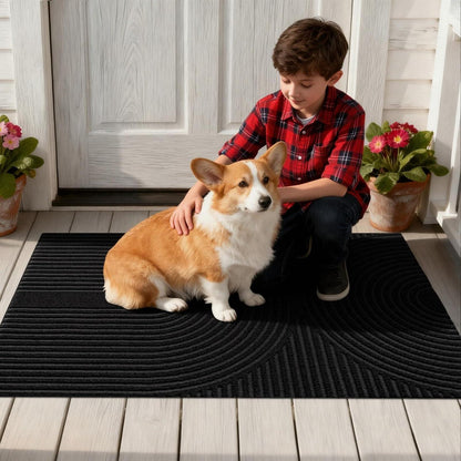 Rutschfeste Fußmatte 80x120cm – Schmutzfangmatte Schwarz