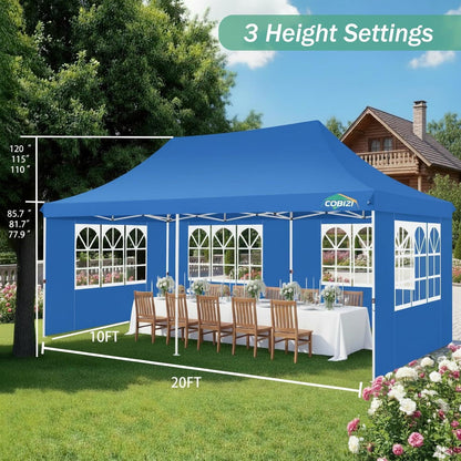 Faltpavillon 3x6m wasserdicht mit Seitenteilen – Partyzelt für Garten