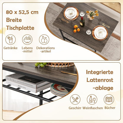 Essgruppe Industrial 3-teilig – Esstisch mit 2 Stühlen Grau