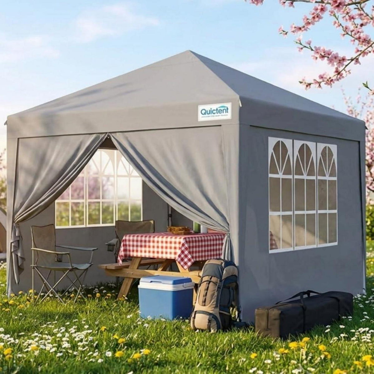 3x3m Faltpavillon wasserdicht mit Seitenwänden & UV-Schutz