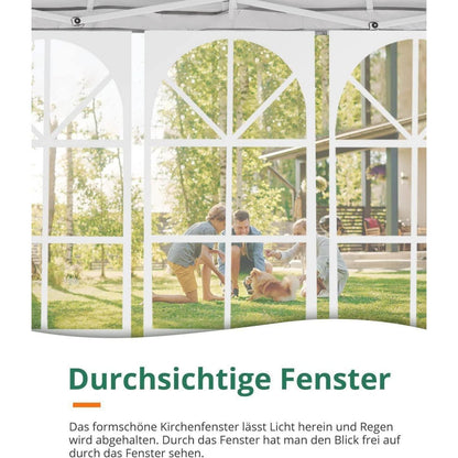 3x3m Faltpavillon wasserdicht mit Seitenwänden & UV-Schutz