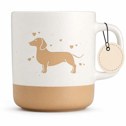 Dackel Tasse – Keramik Kaffeebecher 360ml – Spülmaschinenfest & Mikrowellengeeignet