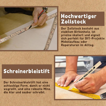 Opa Geschenkset: Zollstock, Bleistift & Co. in Geschenkbox