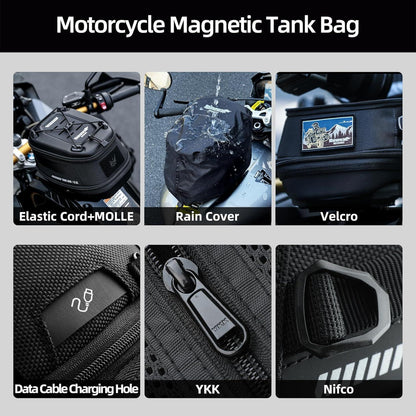 Motorrad Tanktasche Magnetisch, Schnellverschluss, 5-6.5L