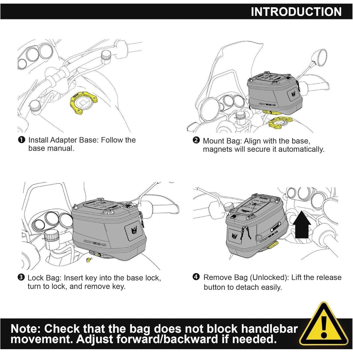 Motorrad Tanktasche Magnetisch, Schnellverschluss, 5-6.5L