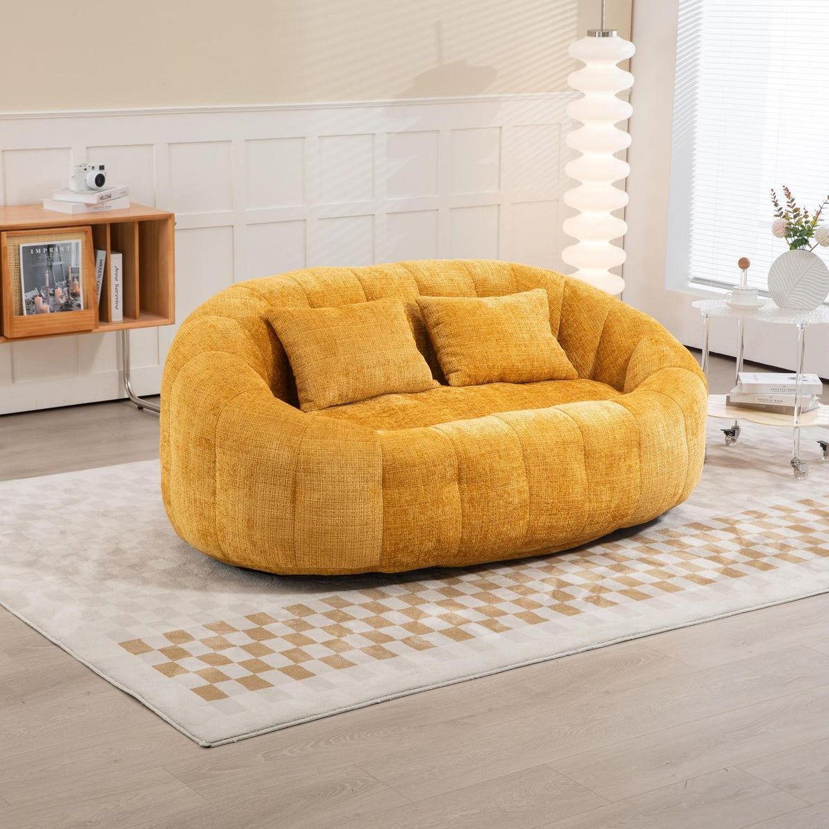 Zweisitzer Boneless Couch mit Memory Schaum – Gelb