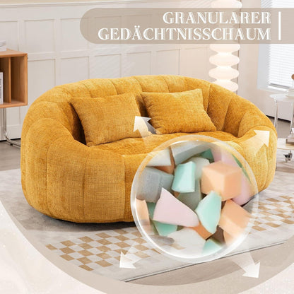 Zweisitzer Boneless Couch mit Memory Schaum – Gelb