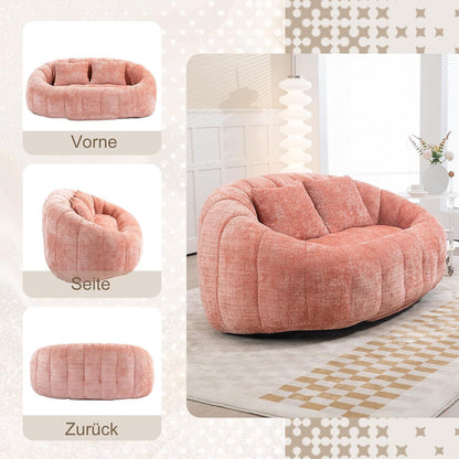 Zweisitzer Boneless Couch mit Memory Schaum – Rosa Chenille