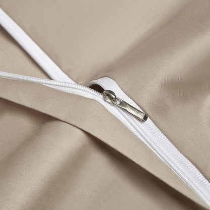 Bettwäsche-Set 220x240 Baumwolle Khaki Taupe – 3-teilig