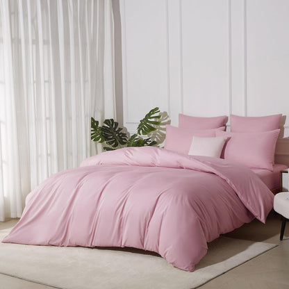 Bettwäsche-Set 220x240 Baumwolle Rosa – Weich & Atmungsaktiv