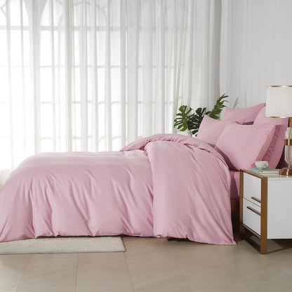 Bettwäsche-Set 220x240 Baumwolle Rosa – Weich & Atmungsaktiv