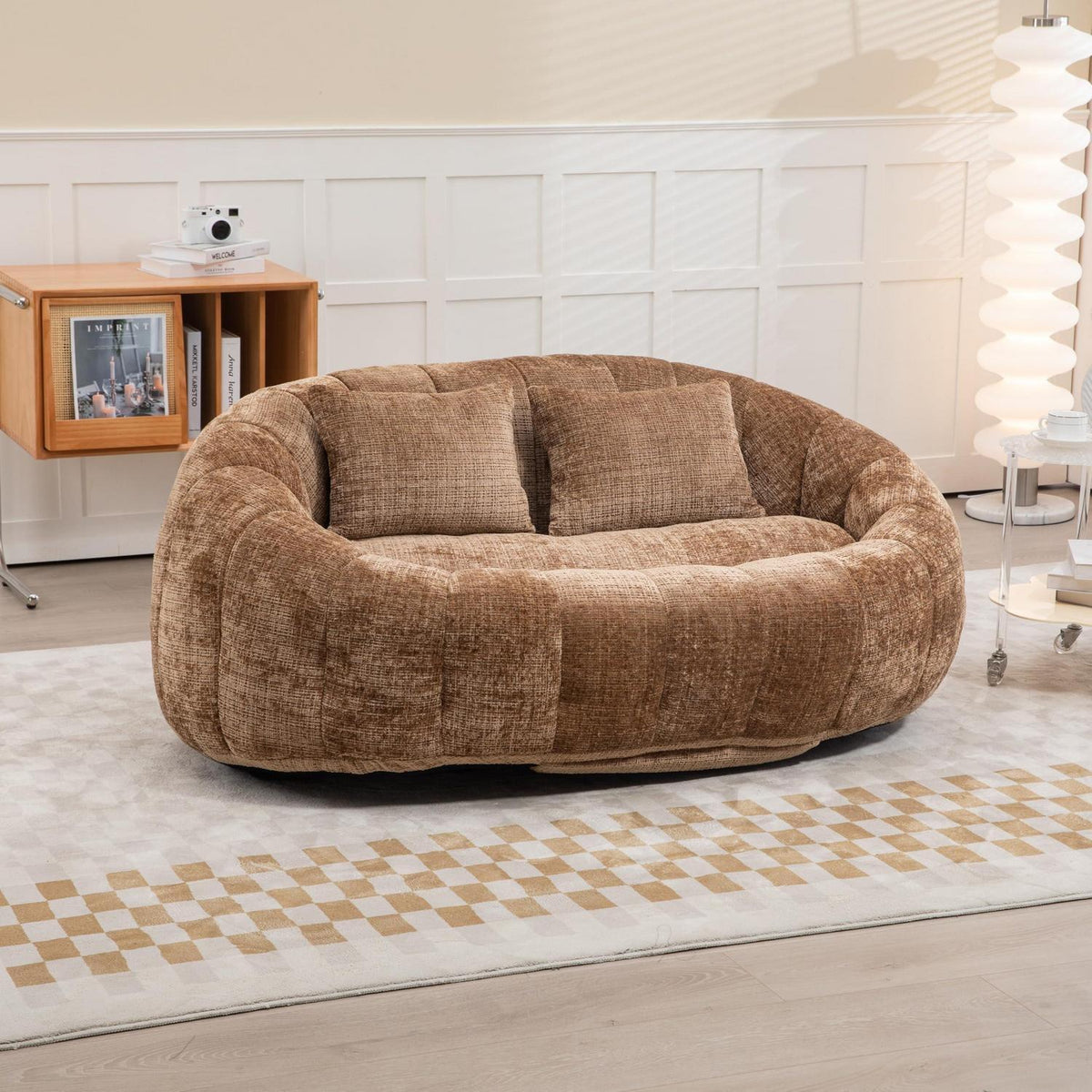 Zweisitzer Boneless Couch mit Memory Schaum – Braun