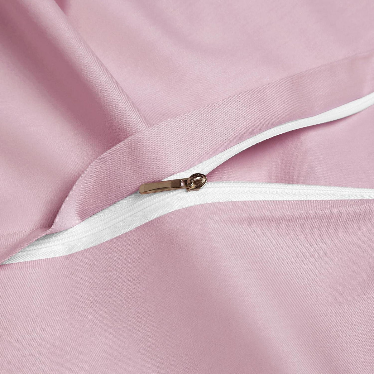 Bettwäsche-Set 135x200 Baumwolle Rosa – 4-teilig, Uni