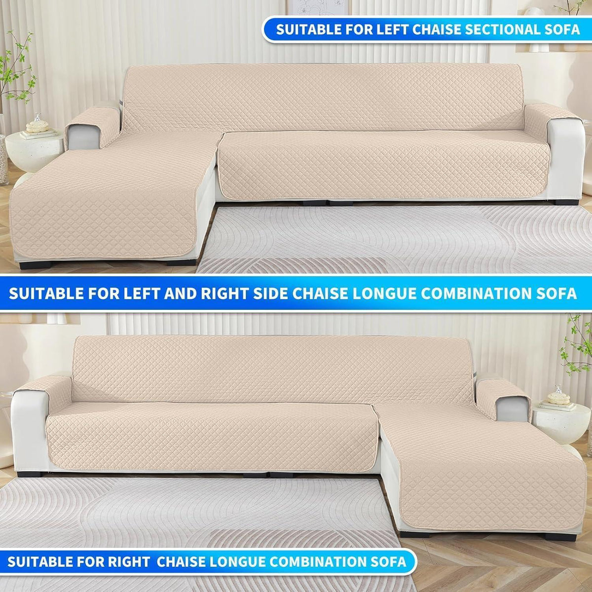 Wasserdichter Sofabezug L-Form 3 Sitzer – Schutz für Sofa & Tierhaushalt