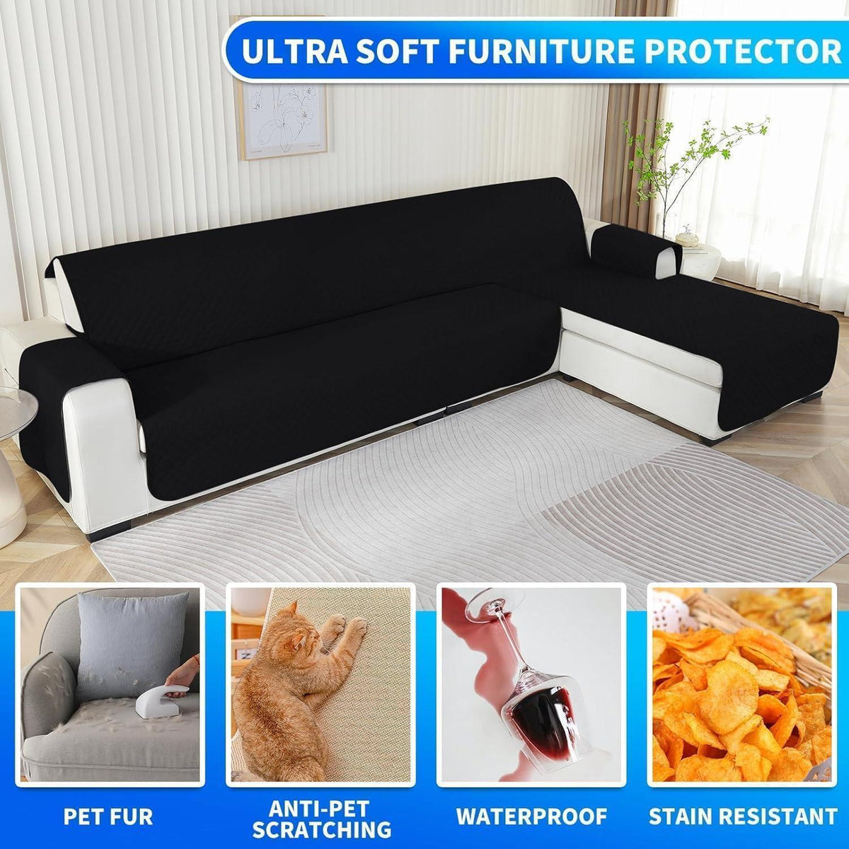 Wasserdichter Sofabezug L-Form 2 Sitzer – Schutz für Ihr Sofa