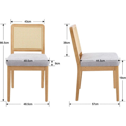 Vintage Esszimmerstühle 2er Set Grau Beige
