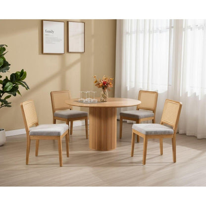 Vintage Esszimmerstühle 2er Set Grau Beige