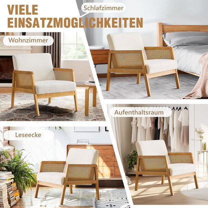 Ohrensessel Bouclé Weiß – Bequemer Relaxsessel für Wohnzimmer