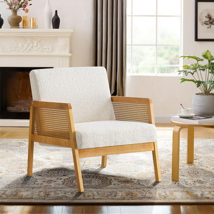Ohrensessel Bouclé Weiß – Bequemer Relaxsessel für Wohnzimmer
