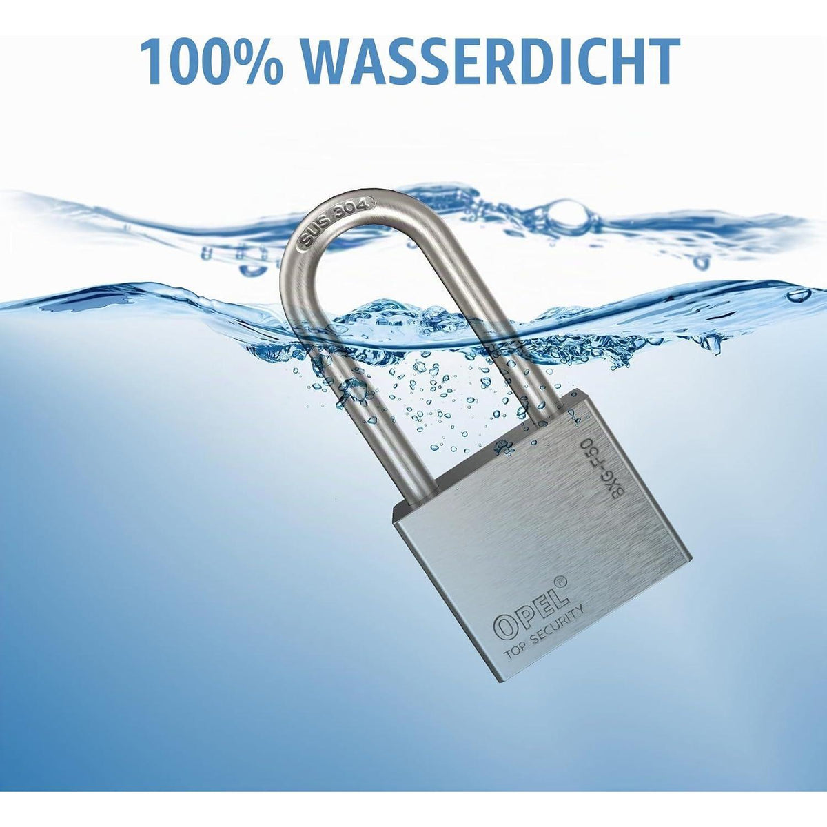 Wetterfestes Edelstahl-Vorhängeschloss 40mm mit 4 Schlüsseln