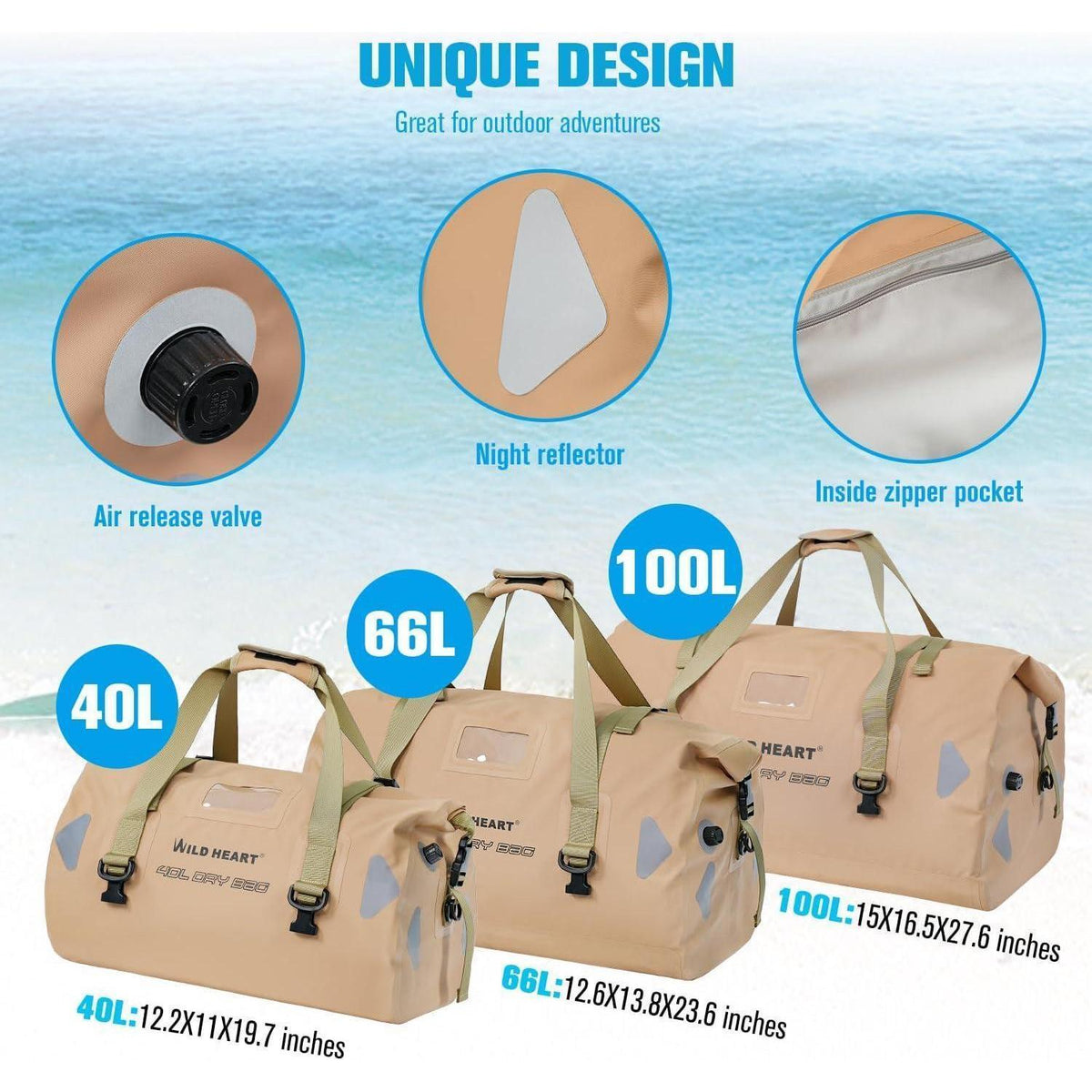 Wasserdichte Reisetasche 40L – Kajak, Camping & Motorrad