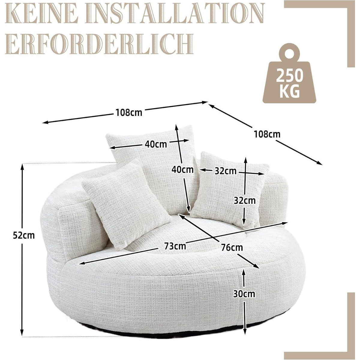 Boneless Lounger Sitzsack Sofa | Bequemes Lazy Sofa mit Kissen