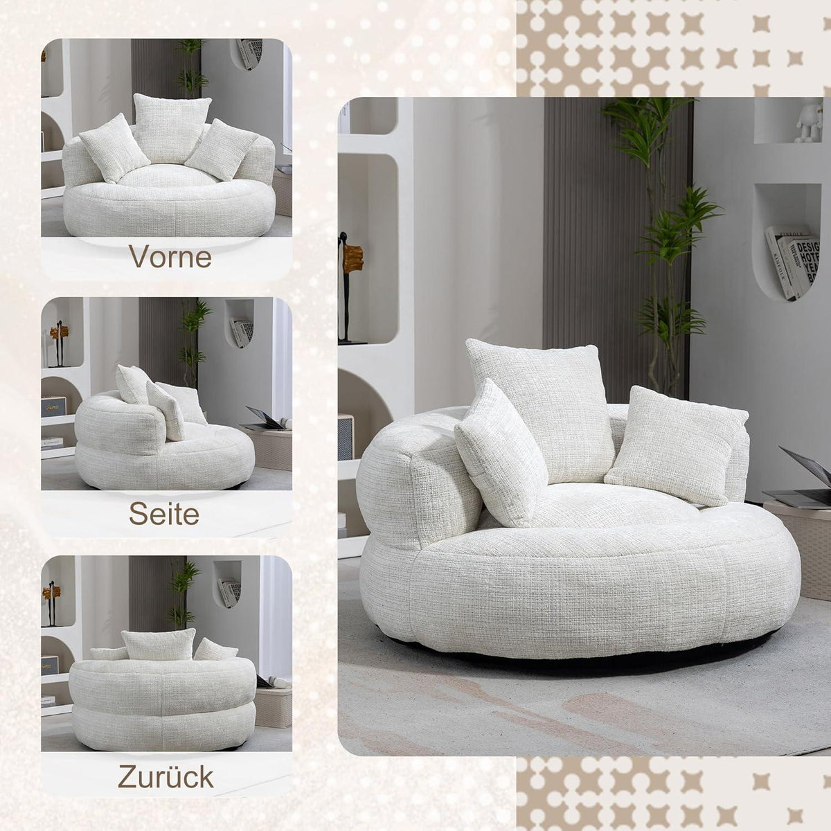 Boneless Lounger Sitzsack Sofa | Bequemes Lazy Sofa mit Kissen