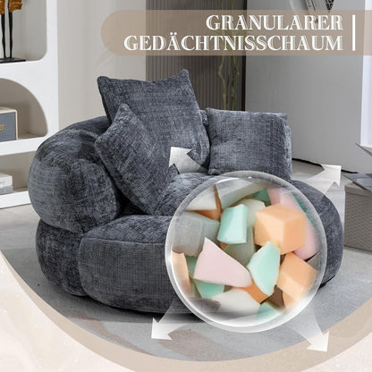 Boneless Lounger Sitzsack Sofa | Grau, Hoher Komfort & Vielseitig