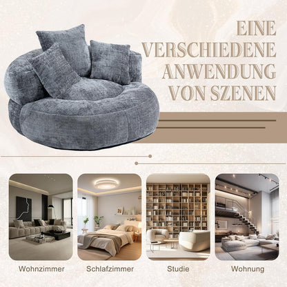 Boneless Lounger Sitzsack Sofa | Grau, Hoher Komfort & Vielseitig