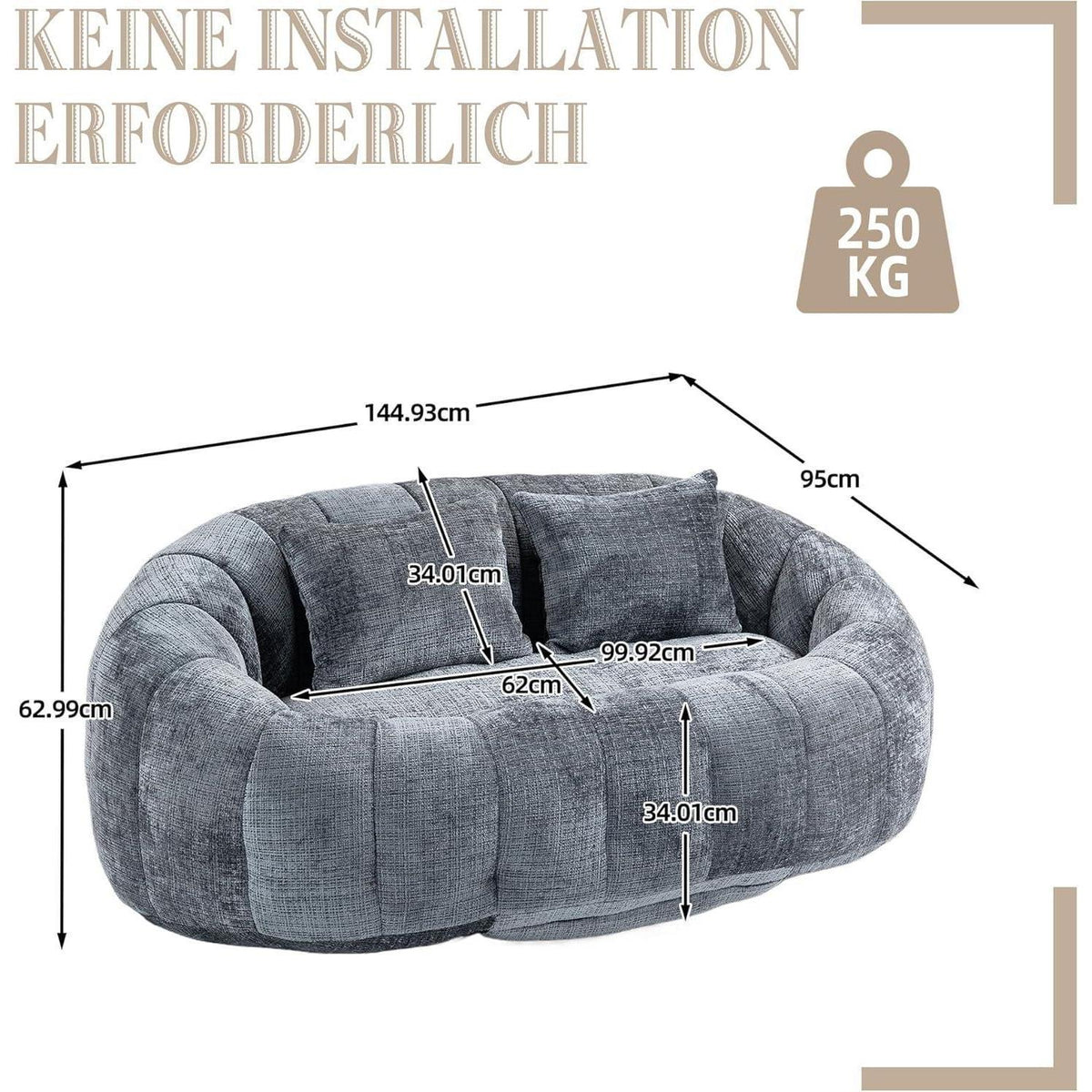 Sitzsack Sofa Grau – Bequemer Lounger für Entspannung