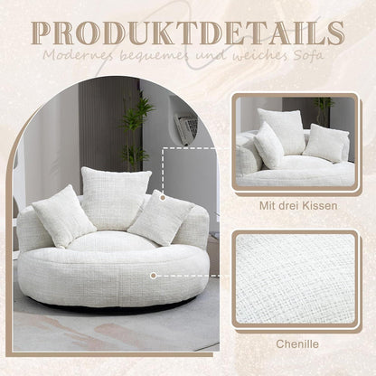 Lazy Sitzsack Sofa mit 3 Kissen – Beiges Lounger Möbel