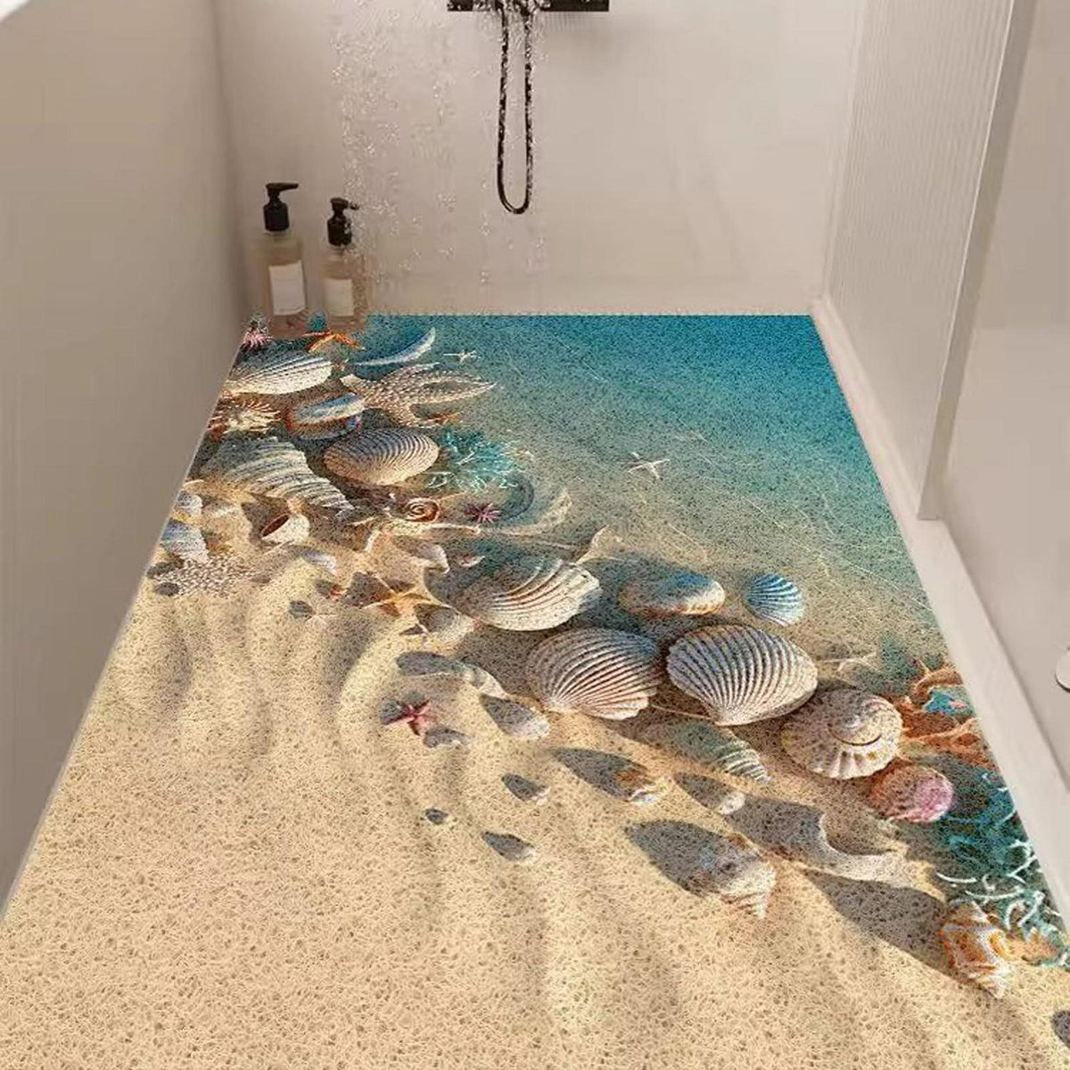 Rutschfeste Duschmatte 90x140 cm mit Muschelmuster