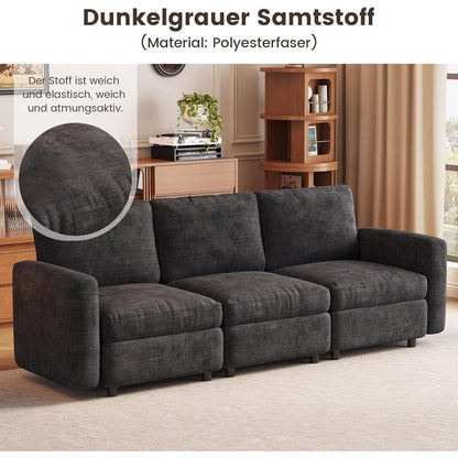 Modulares Sofa Dunkelgrau mit Schlaffunktion – Bequeme Eckcouch