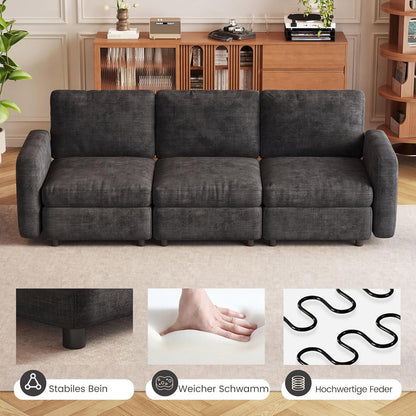 Modulares Sofa Dunkelgrau mit Schlaffunktion – Bequeme Eckcouch